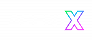 a white logo on a clear background